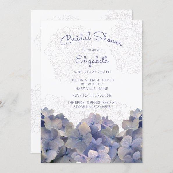 Lavender Floral Hydrangea Bridal Shower Invitations