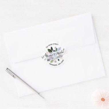 Lavender Floral Return Address Envelope Seal