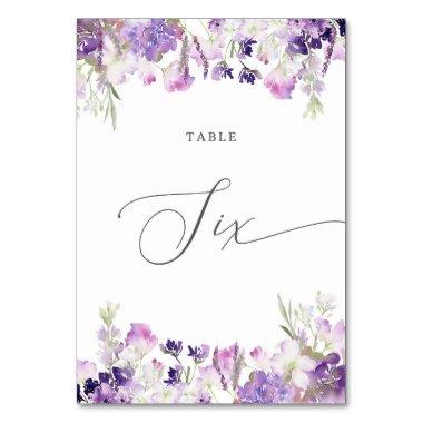Lavender floral Six Table Number