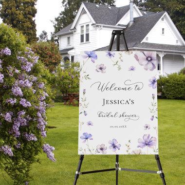 Lavender Floral Spring Bridal Shower Welcome Sign