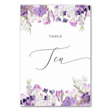 Lavender floral Ten Table Number