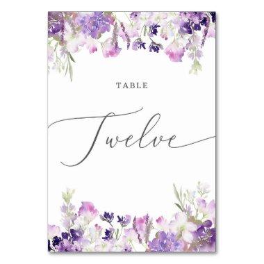 Lavender floral Twelve Table Number