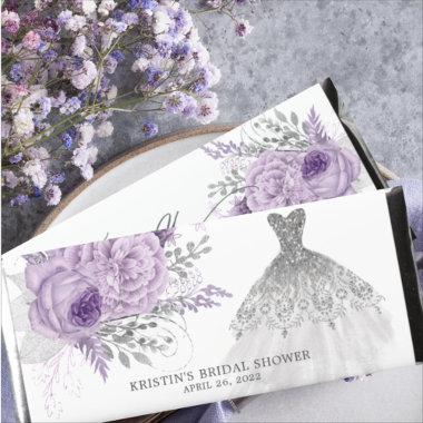Lavender Floral Wedding Gown Hershey Bar Favors
