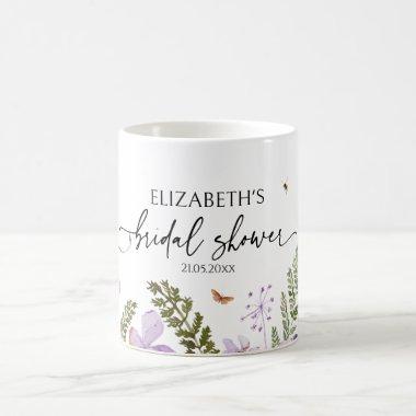 Lavender Florals Bridal Shower Party Gift Mug