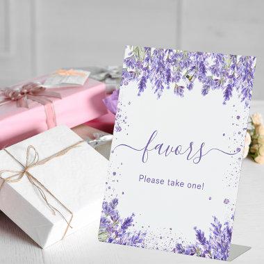 Lavender florals favor sign