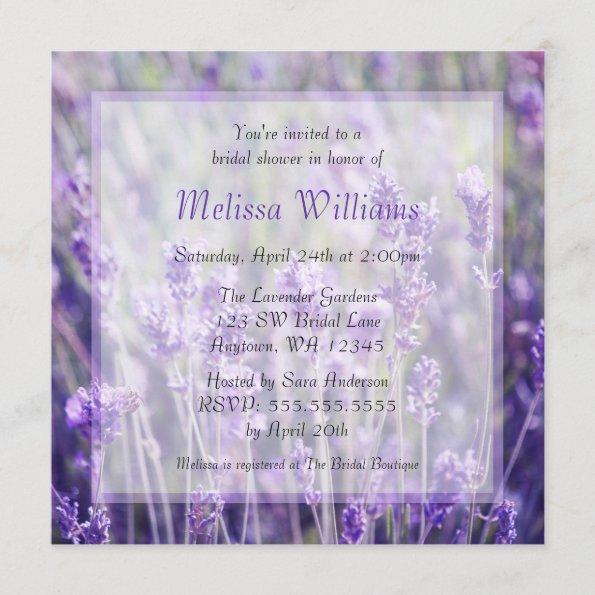 Lavender Flowers Bridal Shower Invitations