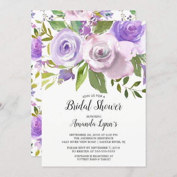 Lavender Flowers Bridal Shower Invitations