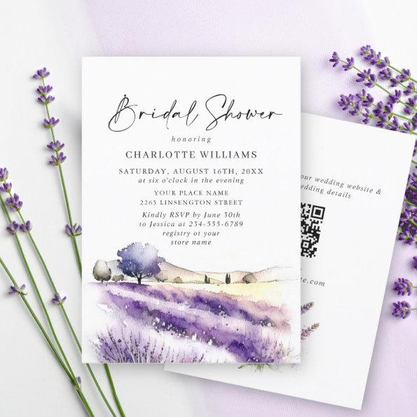 Lavender Flowers Field  QR code