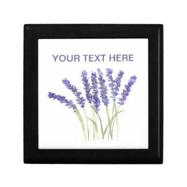 Lavender flowers watercolor herbs purple chic gift box