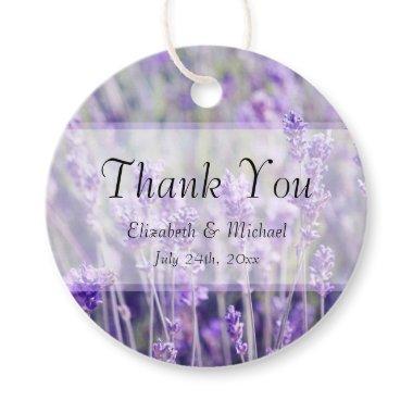 Lavender Flowers Wedding Thank You Favor Tags