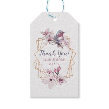 Lavender & Gold Hummingbird Themed Bridal Shower Gift Tags