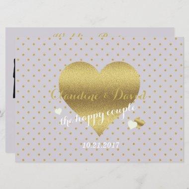 Lavender & Gold Polka Dot Wedding Ceremony Program