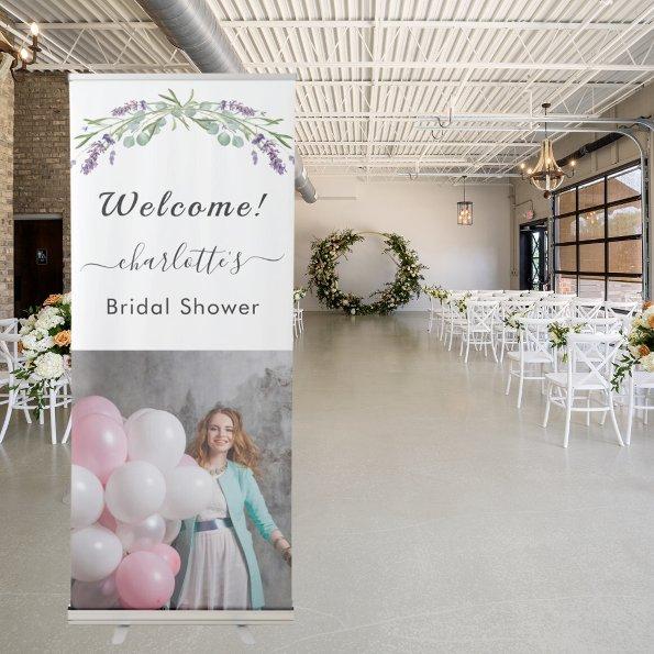 Lavender greenery photo  welcome retractable banner