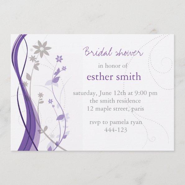 Lavender & grey floral charm Invitations