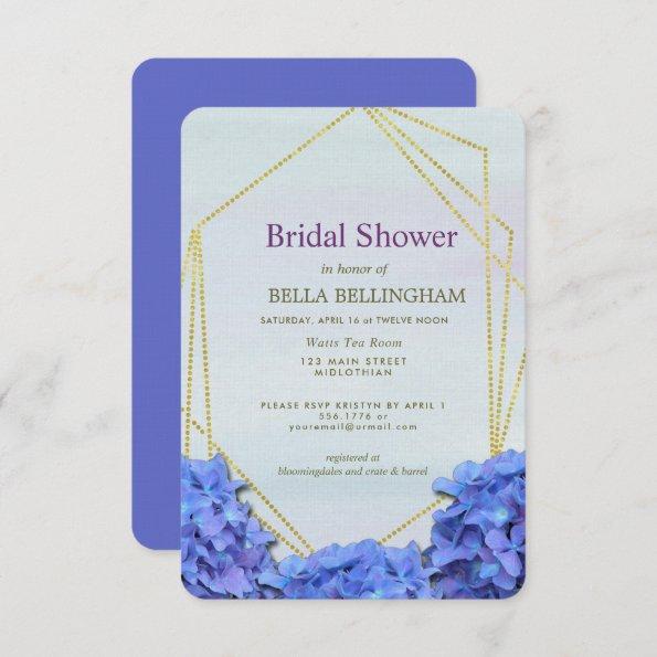 Lavender Hydrangeas Floral Bridal Shower Invitations