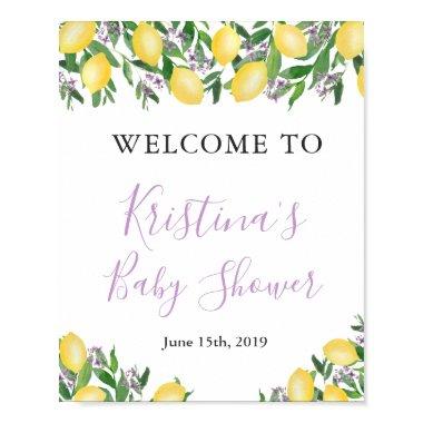 Lavender Lemons Citrus Shower Welcome Sign