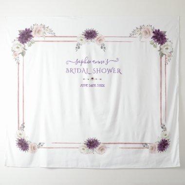 Lavender Pink White Floral Wedding Photo Booth Tapestry