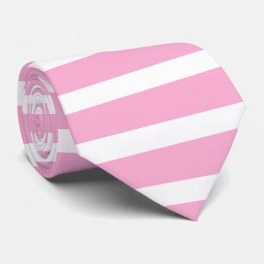 Lavender Pink White Simple Horizontal Striped Neck Tie