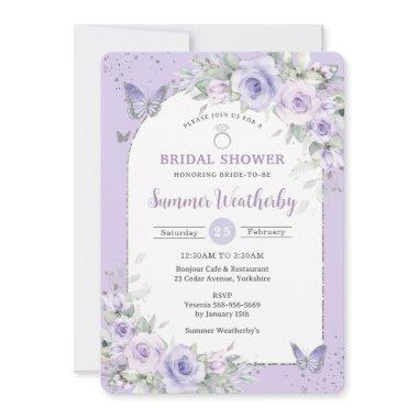 Lavender Purple Floral Butterflies