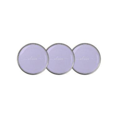 Lavender Purple Modern Script Girly Monogram Name Golf Ball Marker