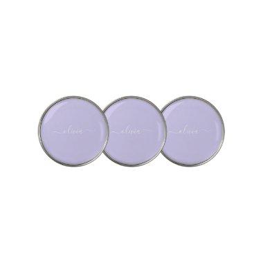 Lavender Purple Modern Script Girly Monogram Name Golf Ball Marker