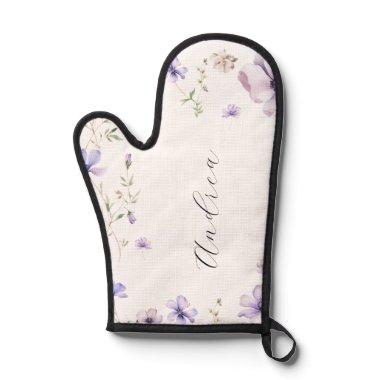 Lavender Purple Violet Floral Spring  Oven Mitt