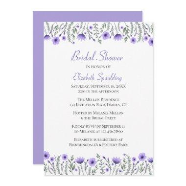 Lavender Purple Watercolor Floral
