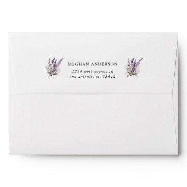 Lavender Regal Floral Bridal Shower Envelope
