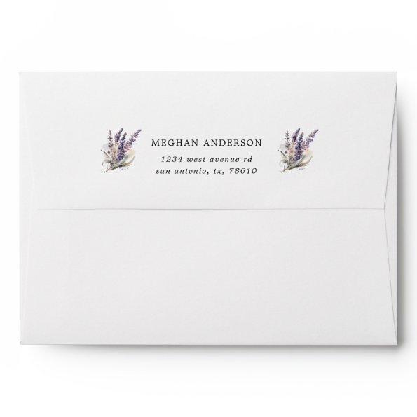 Lavender Regal Floral  Envelope