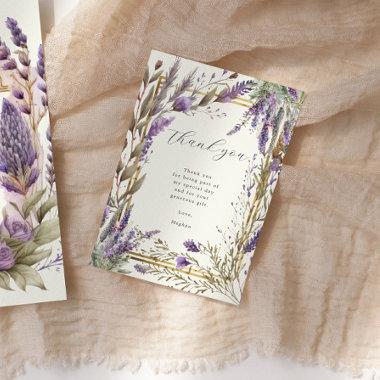 Lavender Regal Floral Bridal Shower Thank You Invitations