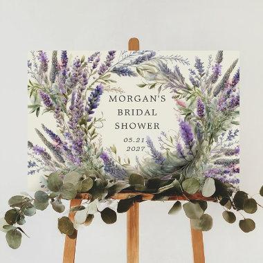 Lavender Regal Floral Bridal Shower Welcome Sign