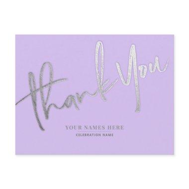 Lavender Silver Thank You Elegant Universal Post