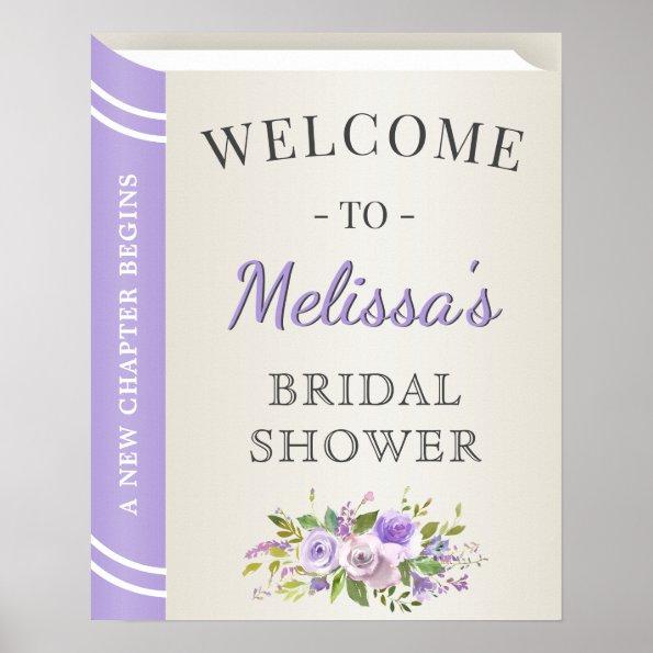 Lavender Storybook Cover Bridal Shower Welcome Poster