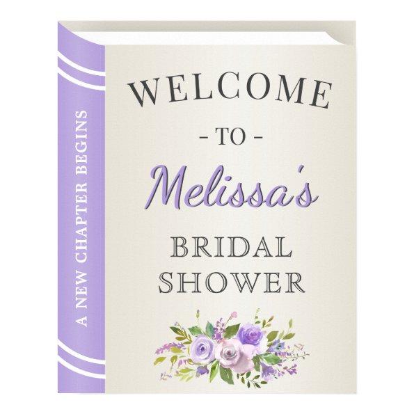 Lavender Storybook Cover Bridal Shower Welcome Poster