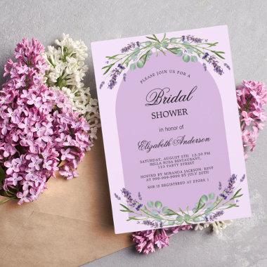 Lavender violet pink purple arch Bridal Shower Invitations