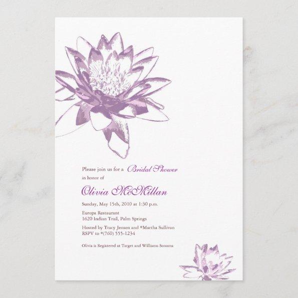 Lavender Water Lily Invitations