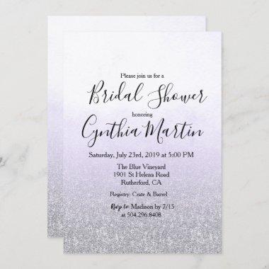 Lavender Watercolor Bridal Shower Invitations