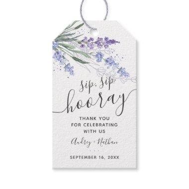 Lavender Watercolor Sip Sip Hooray Favor Gift Tags