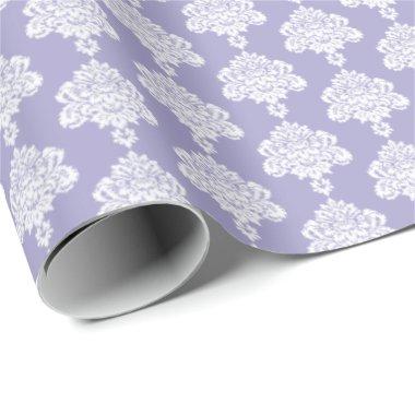 Lavender | White Damask Wrapping Paper