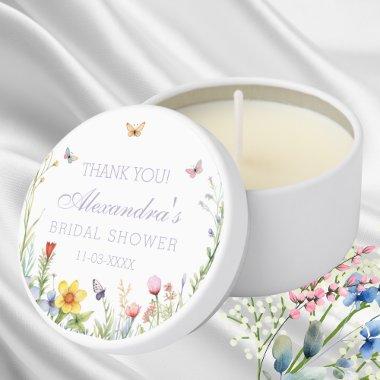 Lavender Wildflower Boho  Thank You Mini Candle Favors