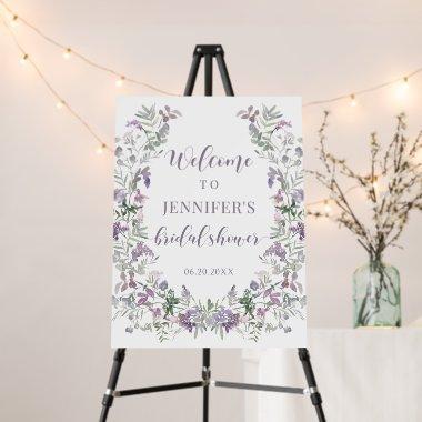 Lavender wildflower  welcome sign