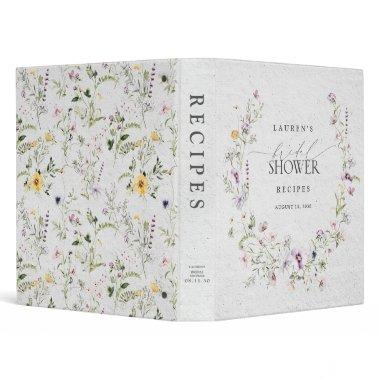 Lavender Wildflower Watercolor  3 Ring Binder