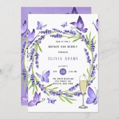 Lavender Wisteria & Butterflies Brunch & Bubbly In Invitations