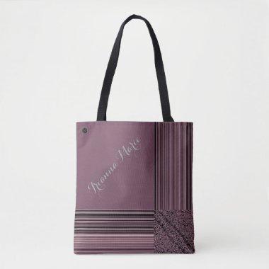 LavishlyOn Monogram Elegant Purple Pinstripe Tote Bag