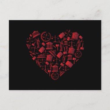 Lawyer Red Heart - Love Law Grunge Art PostInvitations