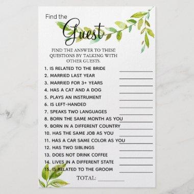 Leads Find the Guest Bridal shower game Invitations Flyer