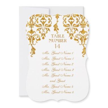 Leaf Damask Art Nouveau Table Seating Chart