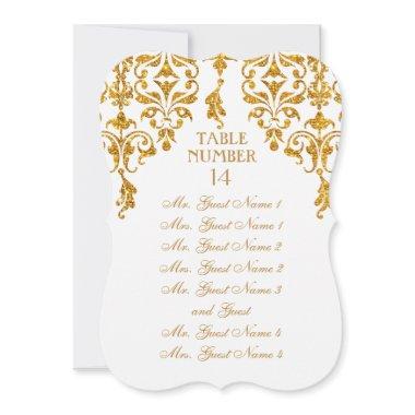 Leaf Damask Art Nouveau Table Seating Chart Invitations