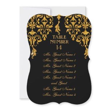 Leaf Damask Art Nouveau Table Seating Chart