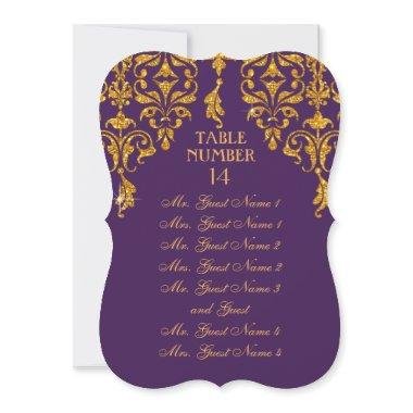 Leaf Damask Art Nouveau Table Seating Chart Invitations